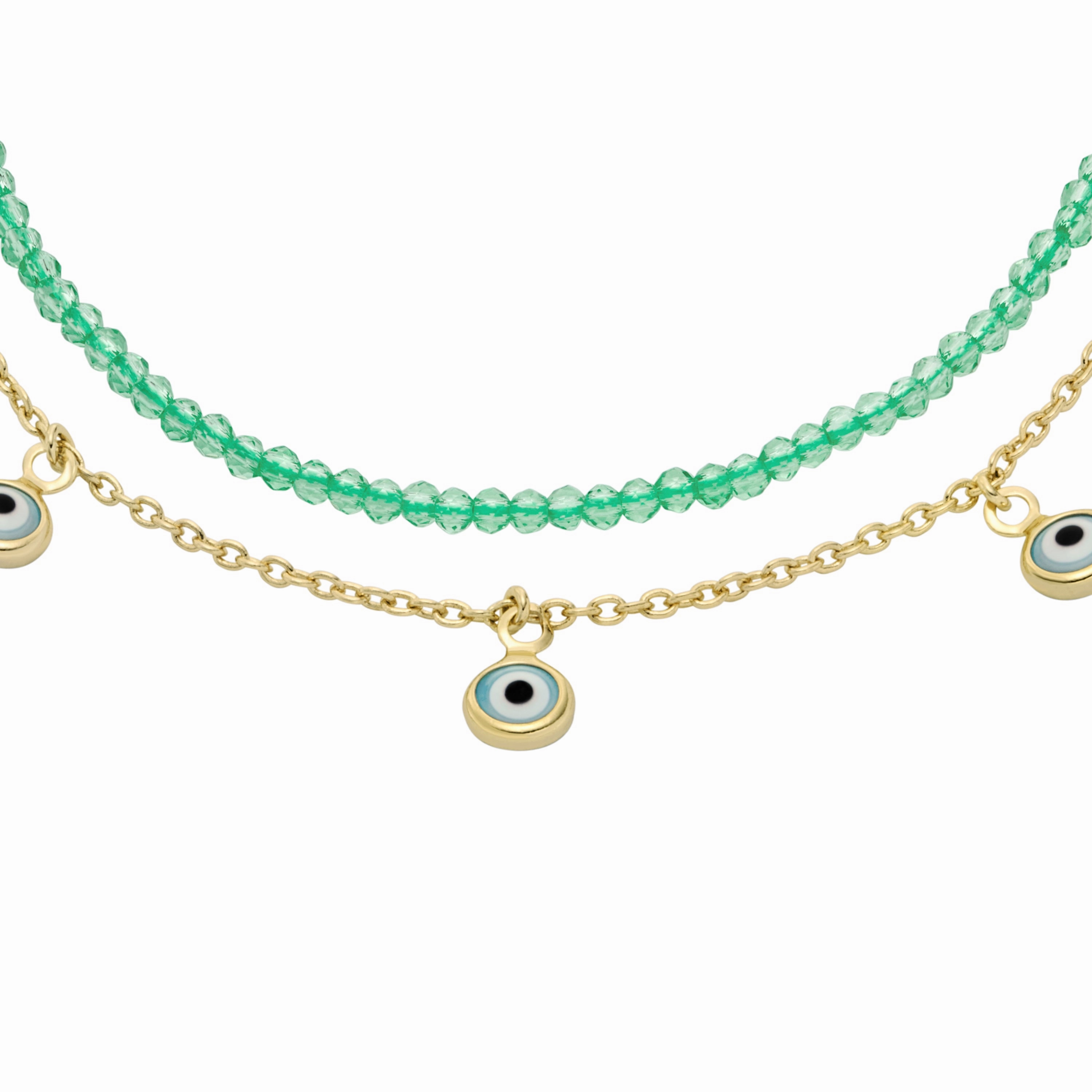 Sutton Evil Eye Brass Multi-Strand Bracelet