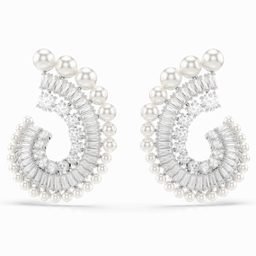 Swarovski Ariana Grande x Drop Earrings Crystal Pearl Mixed cuts White Rhodium plated 