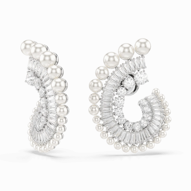 Swarovski Ariana Grande x Drop Earrings Crystal Pearl Mixed cuts White Rhodium plated