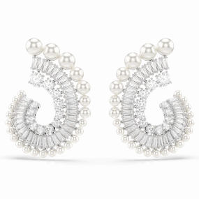 Swarovski Ariana Grande x Drop Earrings Crystal Pearl Mixed cuts White Rhodium plated 