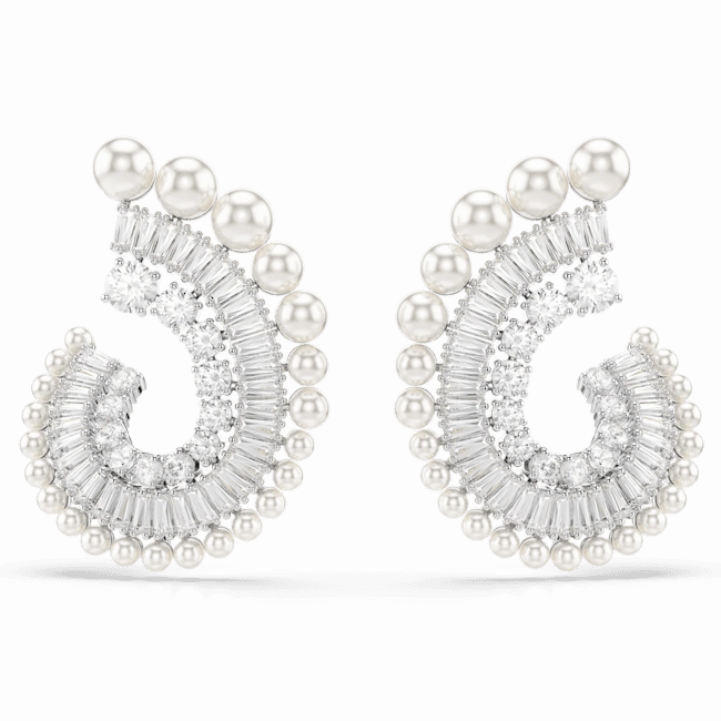 Swarovski Ariana Grande x Drop Earrings Crystal Pearl Mixed cuts White Rhodium plated 