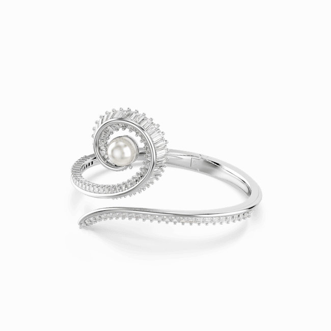 Swarovski Ariana Grande X Swarovski Bangle Crystal Pearl Baguette Cut White Rhodium Plated fashion-jewelry  