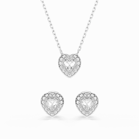 Swarovski Ariana Grande X Swarovski Set Mixed Cuts Heart White Rhodium Plated fashion-jewelry  