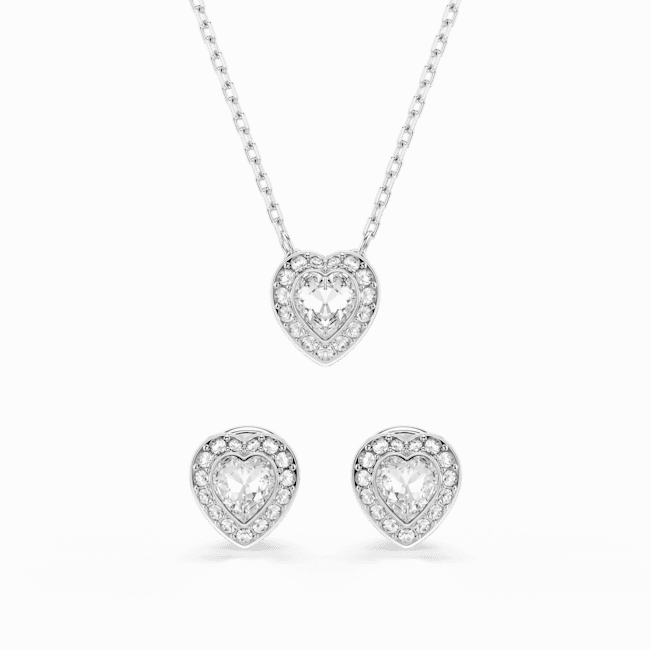 Swarovski Ariana Grande X Swarovski Set Mixed Cuts Heart White Rhodium Plated fashion-jewelry  