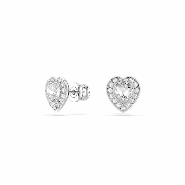 Swarovski Ariana Grande x Swarovski Stud Earrings Mixed cuts Heart White Rhodium plated