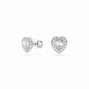 Swarovski Ariana Grande x Swarovski Stud Earrings Mixed cuts Heart White Rhodium plated 
