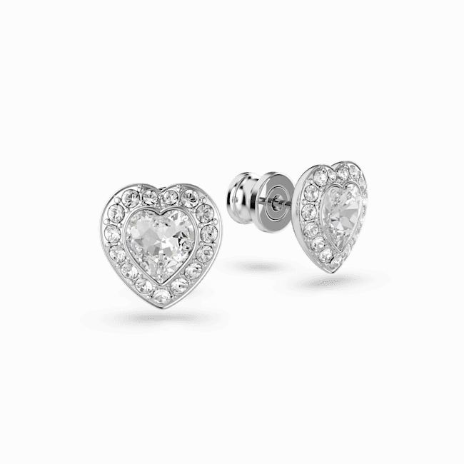 Swarovski Ariana Grande x Swarovski Stud Earrings Mixed cuts Heart White Rhodium plated