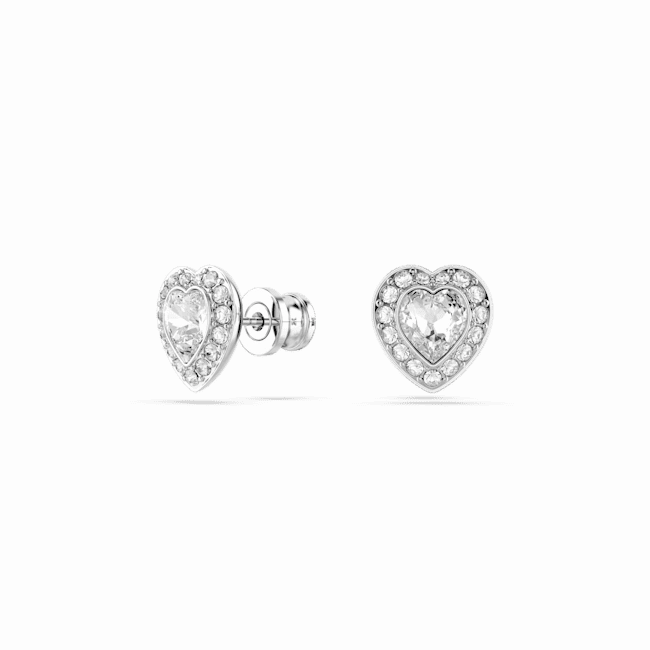 Swarovski Ariana Grande x Swarovski Stud Earrings Mixed cuts Heart White Rhodium plated 