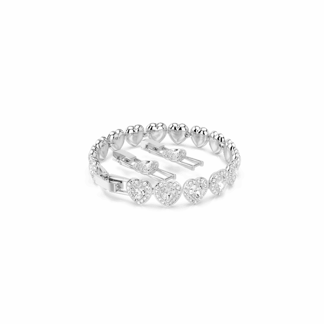 Swarovski Ariana Grande X Swarovski Tennis Bracelet Mixed Cuts Heart White Rhodium Plated
