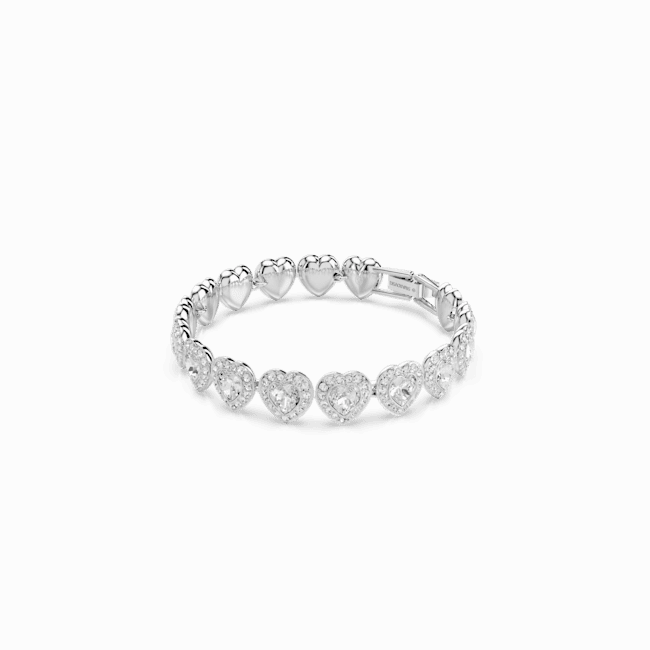 Swarovski Ariana Grande X Swarovski Tennis Bracelet Mixed Cuts Heart White Rhodium Plated fashion-jewelry  