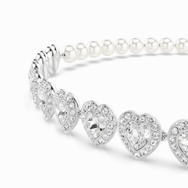 Swarovski Ariana Grande X Swarovski Tennis Choker Mixed Cuts Heart White Rhodium Plated