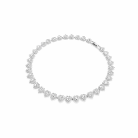 Swarovski Ariana Grande x Tennis Necklace Mixed cuts Heart White Rhodium plated fashion-jewelry  