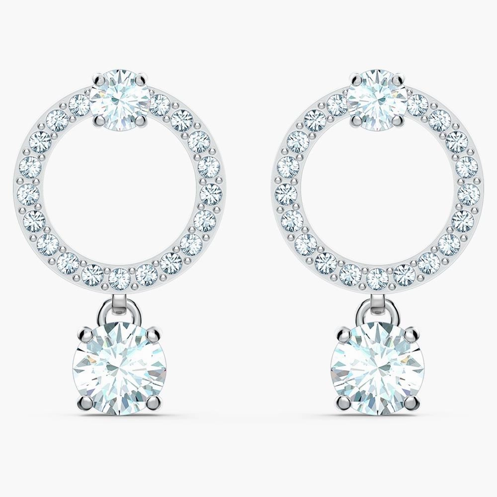 Swarovski Attract Circle Pierced Earrings White One Size