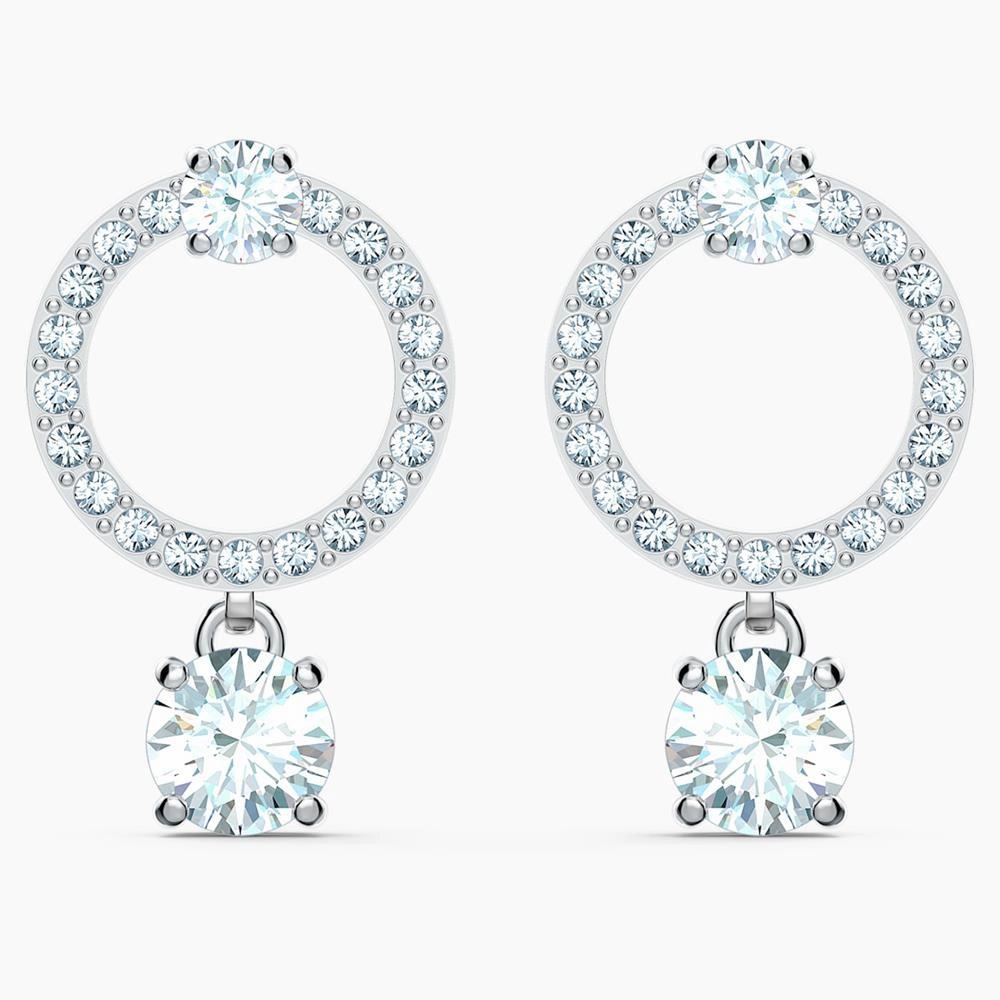 Swarovski Attract Circle Pierced Earrings White One Size