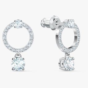 Swarovski Attract Circle Pierced Earrings White One Size 