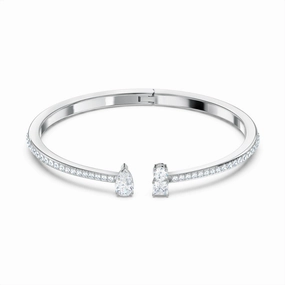 Swarovski Attract Cuff, White, Rhodium Plated fashion-jewelry  