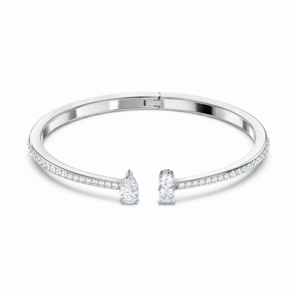 Swarovski Attract Cuff, White, Rhodium Plated fashion-jewelry  