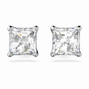 Swarovski Attract Stud Earrings Square cut, White, Rhodium Plated fashion-jewelry  