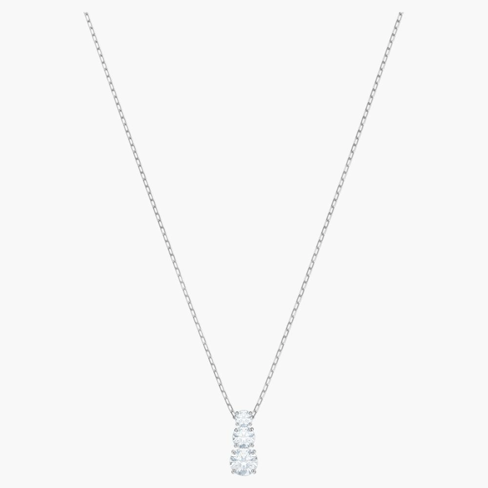 Swarovski Attract Trilogy Round Pendant White, Rhodium Plated fashion-jewelry  