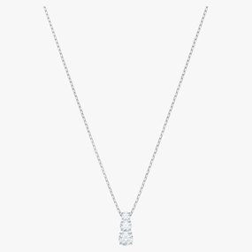 Swarovski Attract Trilogy Round Pendant White, Rhodium Plated fashion-jewelry  