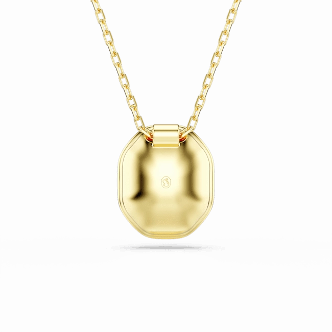 Swarovski Chroma pendant Octagon cut Green Gold-tone plated