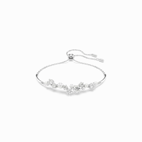 Swarovski Constella Bangle Crystal Pearl Round Cuts White Rhodium Plated fashion-jewelry  