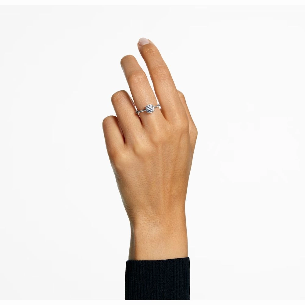 Swarovski Constella Cocktail Ring Princess cut Pav White Rhodium plated  55