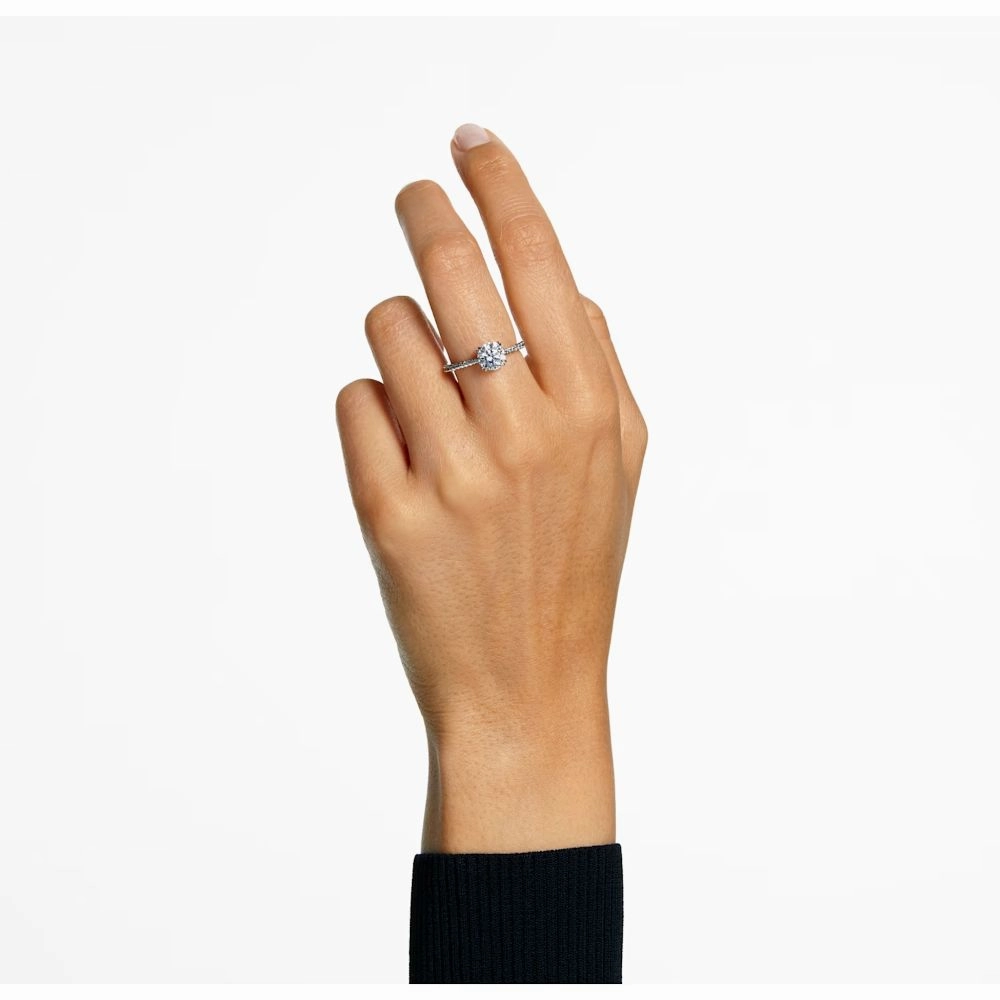 Swarovski Constella Cocktail Ring Princess cut Pav White Rhodium plated  60