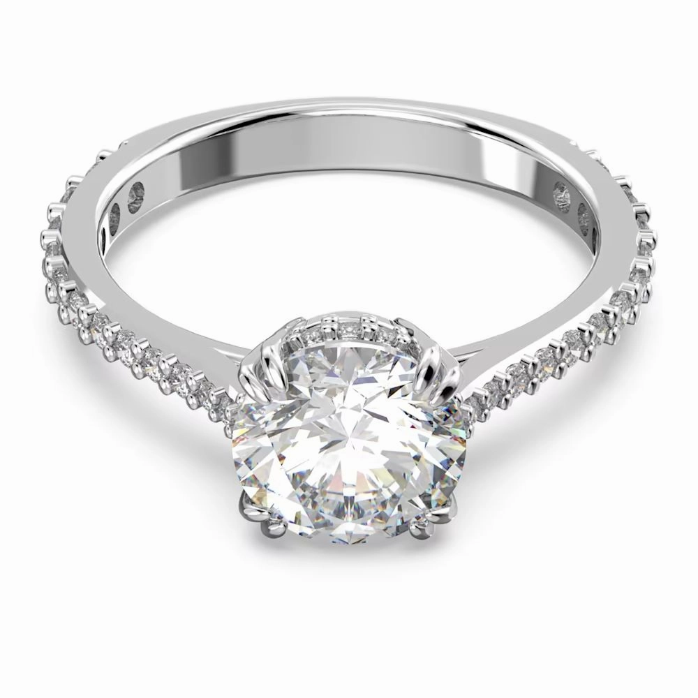 Swarovski Constella Cocktail Ring Princess cut Pav White Rhodium plated  60