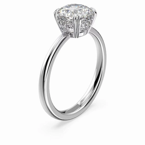 Swarovski Constella Cocktail Ring Princess cut White Rhodium plated  50 fashion-jewelry  