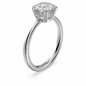 Swarovski Constella Cocktail Ring Princess cut White Rhodium plated  55 fashion-jewelry  