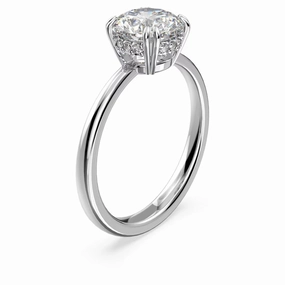 Swarovski Constella Cocktail Ring Princess cut White Rhodium plated  58 fashion-jewelry  