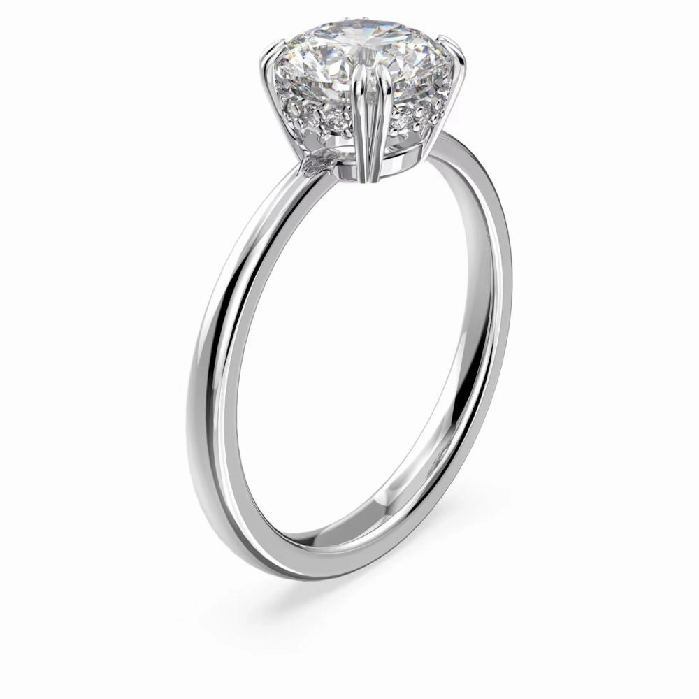 Swarovski Constella Cocktail Ring Princess cut White Rhodium plated  58 fashion-jewelry  