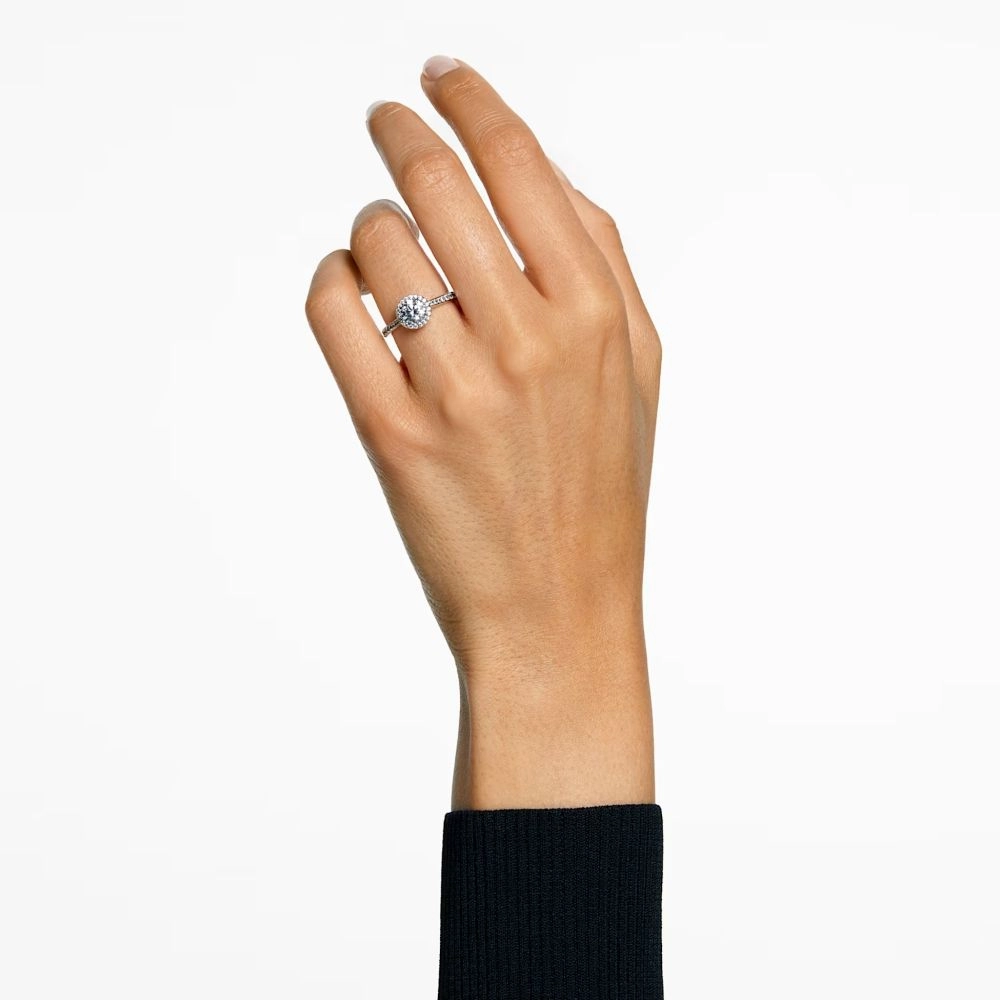 Swarovski Constella Cocktail Ring Round cut Pav White Rhodium plated  50