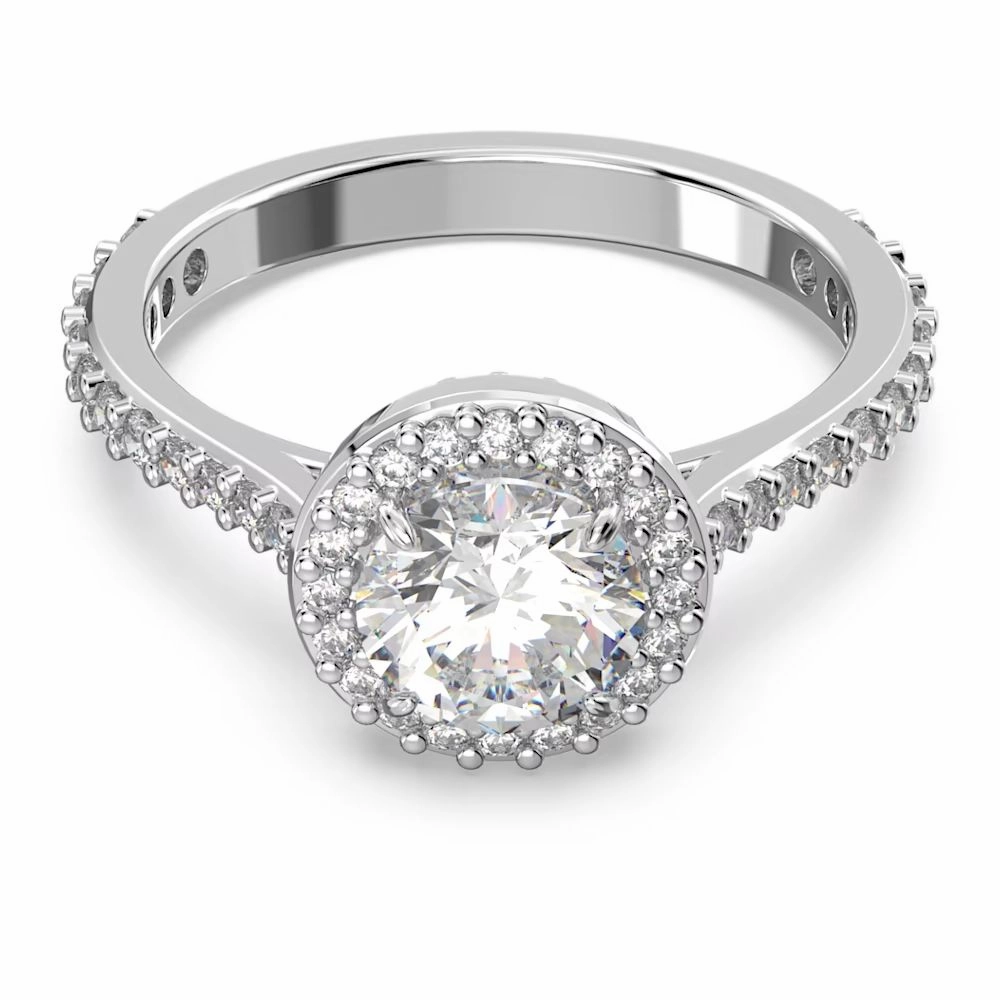 Swarovski Constella Cocktail Ring Round cut Pav White Rhodium plated  50