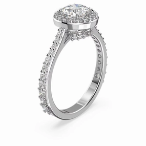Swarovski Constella Cocktail Ring Round cut Pav White Rhodium plated  55 fashion-jewelry  