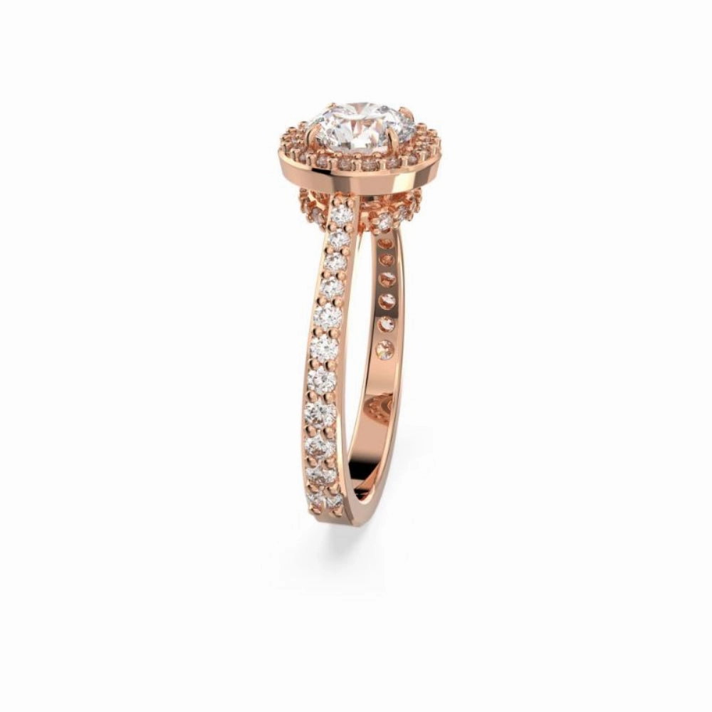 Swarovski Constella Cocktail Ring Round cut Pav White Rose gold-tone plated  58
