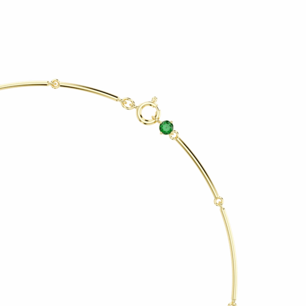 Swarovski Constella Necklace Mixed round cuts, Green, Gold-tone plated