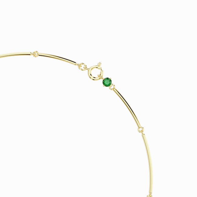 Swarovski Constella Necklace Mixed round cuts, Green, Gold-tone plated