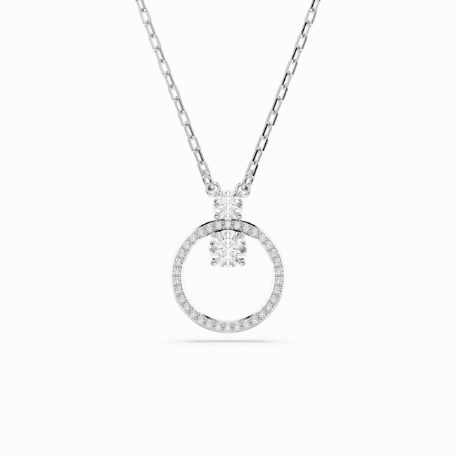 Swarovski Constella necklace pendant Pave, Round cut, White, Rose gold-tone plated