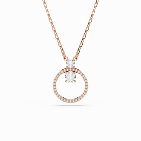 Swarovski Constella necklace pendant Pave, Round cut, White, Rose gold-tone plated fashion-jewelry  