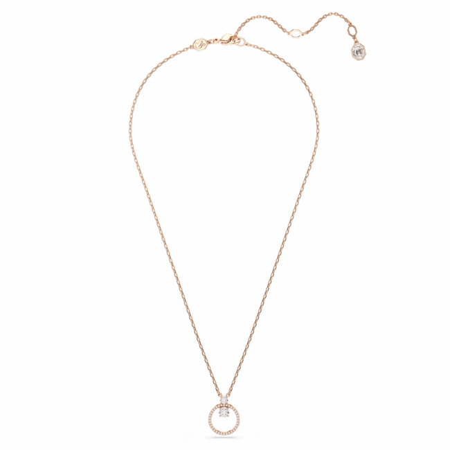 Swarovski Constella necklace pendant Pave, Round cut, White, Rose gold-tone plated