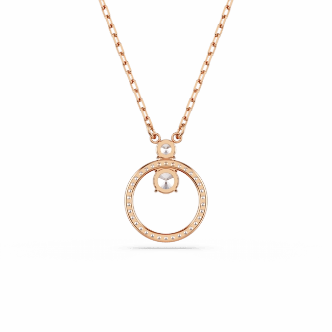 Swarovski Constella necklace pendant Pave, Round cut, White, Rose gold-tone plated