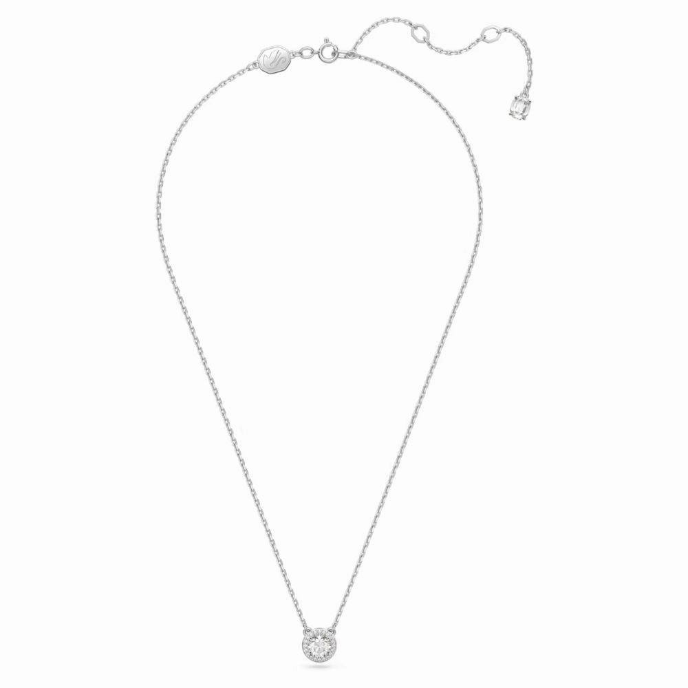 Swarovski Constella Necklace with pendant Round cut Pav White Rhodium plated  38cm x 44 CM
