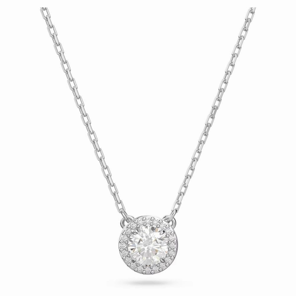 Swarovski Constella Necklace with pendant Round cut Pav White Rhodium plated  38cm x 44 CM fashion-jewelry  