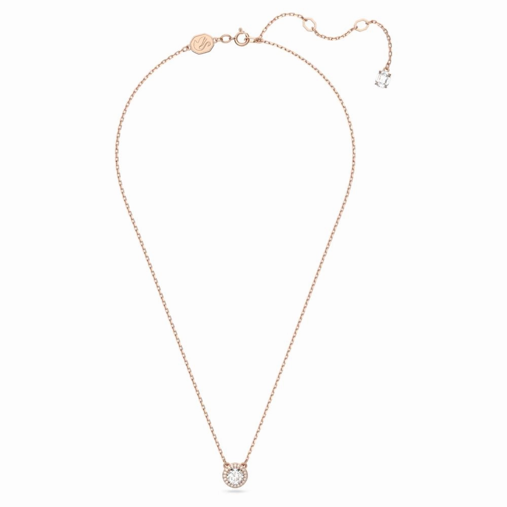 Swarovski Constella Necklace with pendant Round cut Pav White Rose gold-tone plated  38cm x 44 CM
