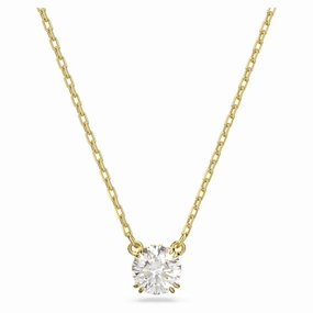 Swarovski Constella Necklace with pendant Round cut White Gold-tone plated  38cm x 42 CM fashion-jewelry  