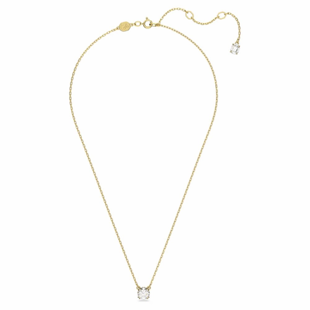 Swarovski Constella Necklace with pendant Round cut White Gold-tone plated  38cm x 42 CM