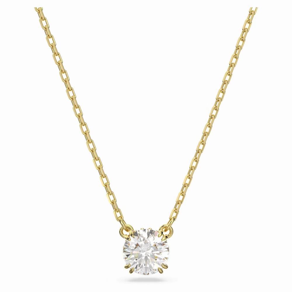 Swarovski Constella Necklace with pendant Round cut White Gold-tone plated  38cm x 42 CM fashion-jewelry  