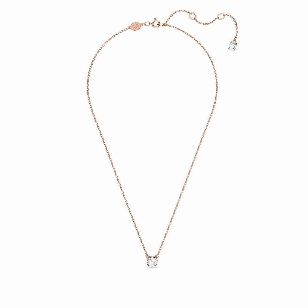 Swarovski Constella Necklace with Pendant Round cut White Rose gold-tone plated  38cm x 42 CM
